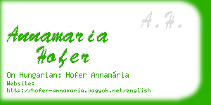 annamaria hofer business card