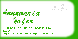 annamaria hofer business card
